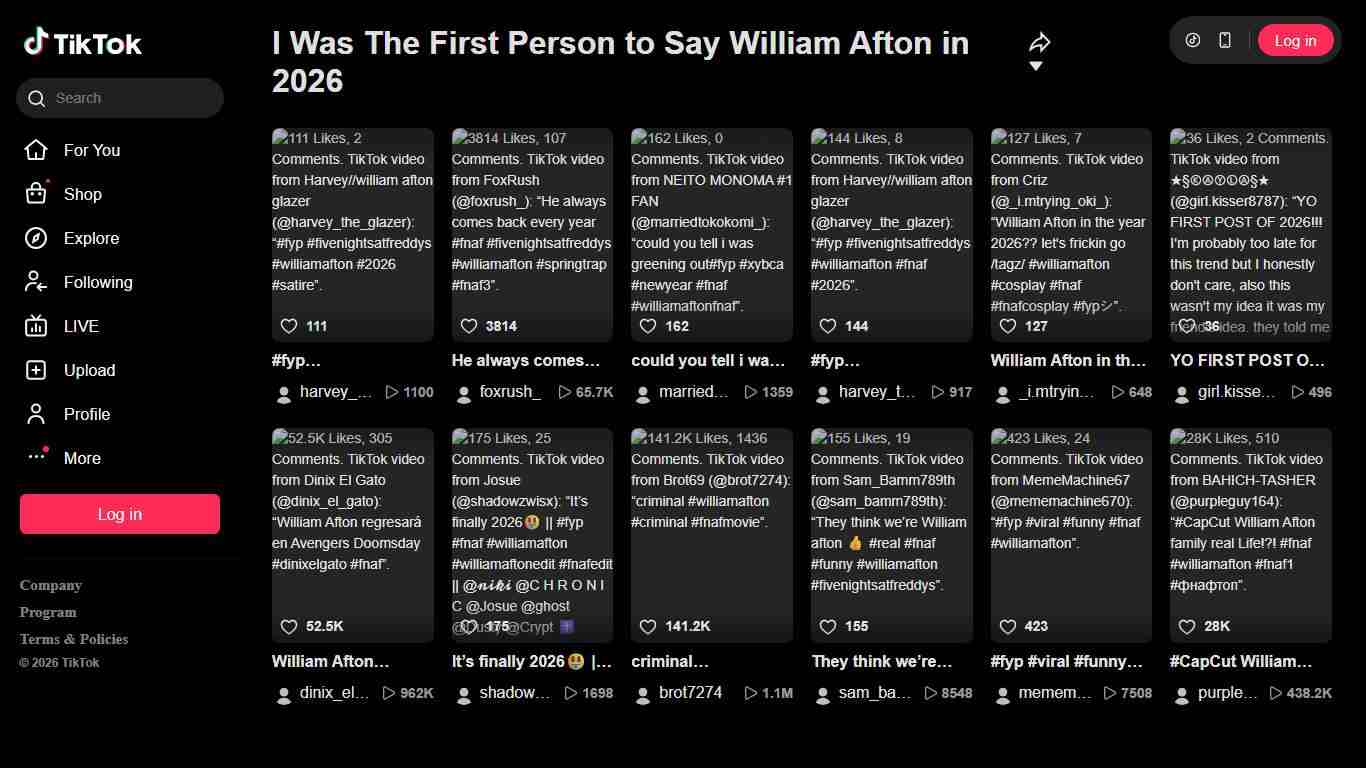 I Was The First Person to Say William Afton in 2026 TikTok
