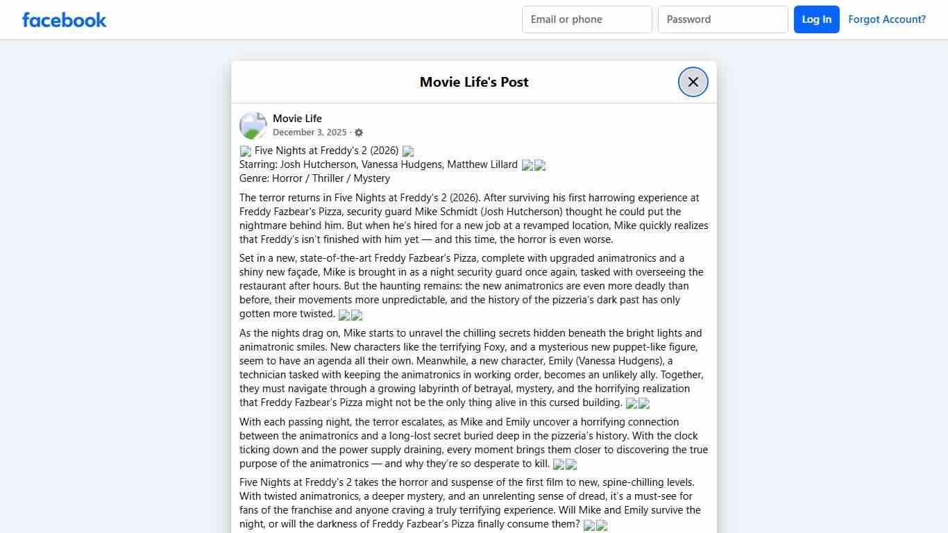 Movie Life - 🎬 Five Nights at Freddy's 2 (2026) ⭐... Facebook