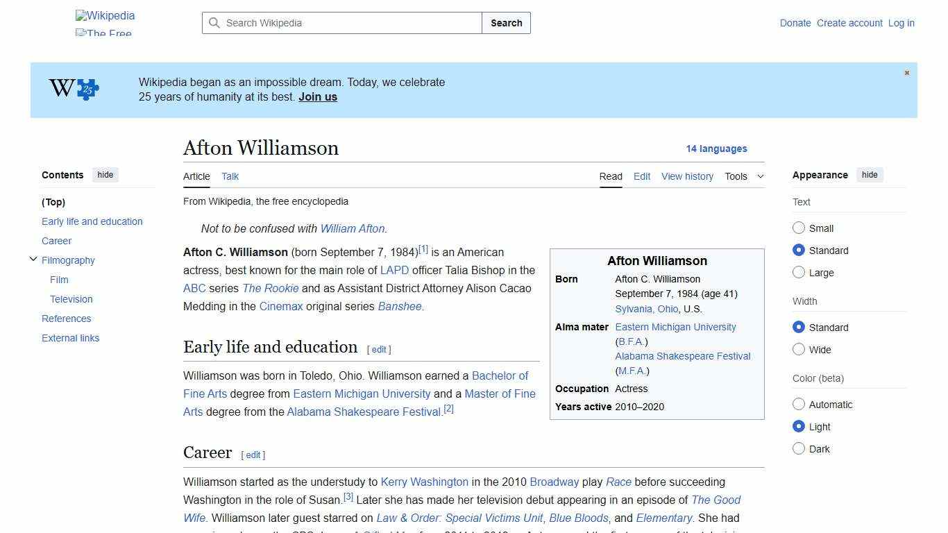 Afton Williamson - Wikipedia